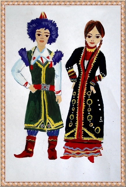 Трафареты башкирский народный костюм женский и мужской (38 фото)